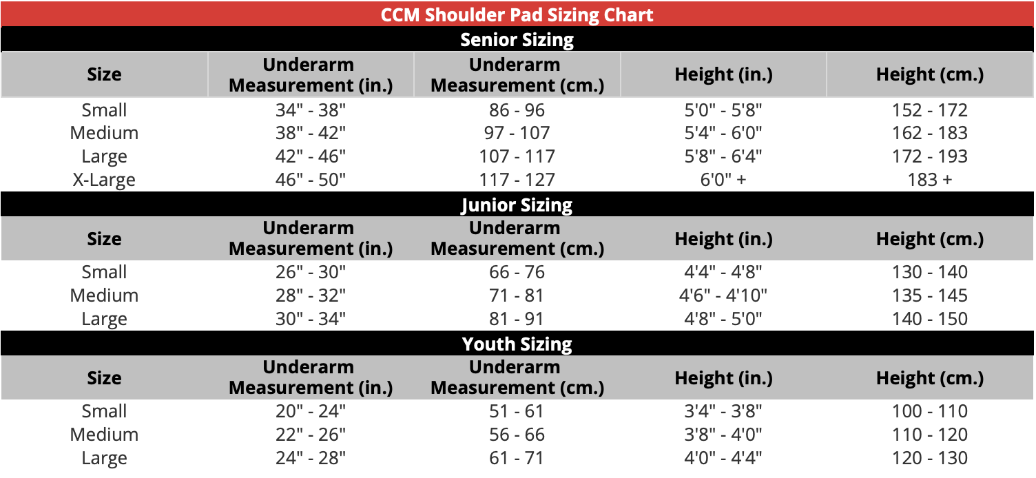 ccm shoulderpads sizechart